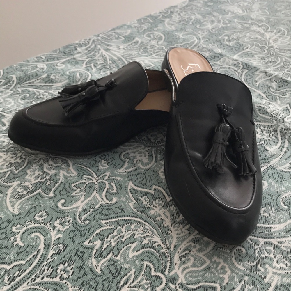 Franco Sarto Black Faux Leather Loafers